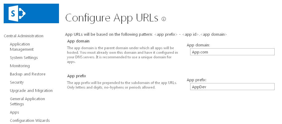 Configure App URLs